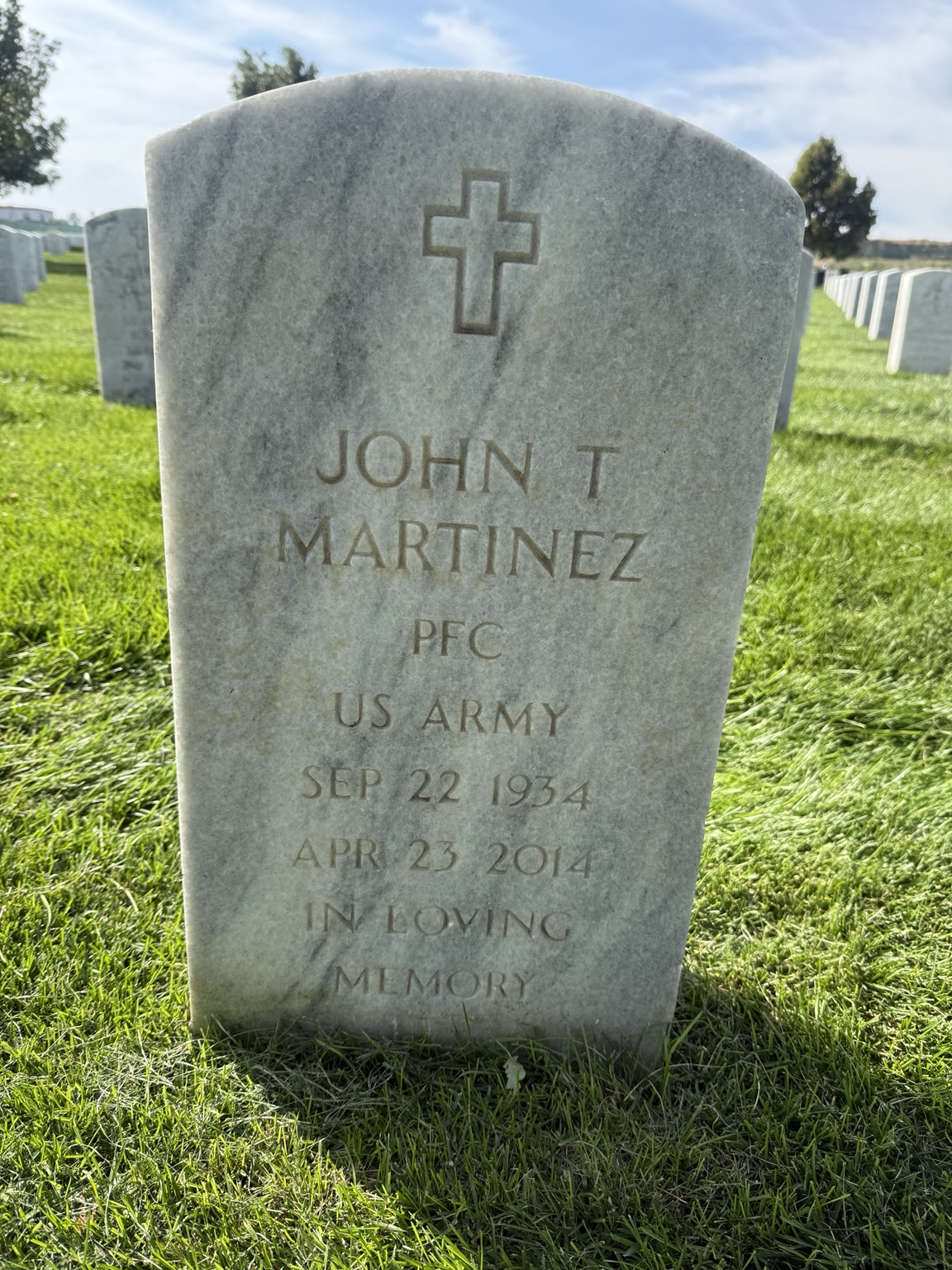 John T. Martinez’s U.S. Army headstone at Fort Logan National Cemetery