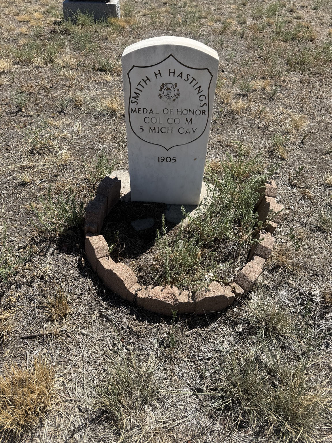 Smith H. Hastings’s Medal of Honor headstone at Riverside Cemetery in Denver