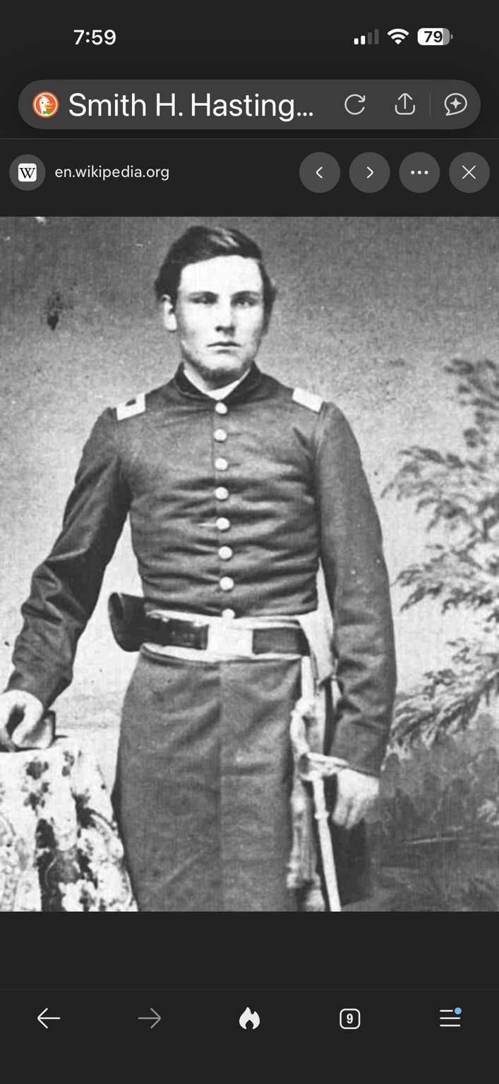 Portrait of Civil War officer and Medal of Honor recipient Smith H. Hastings